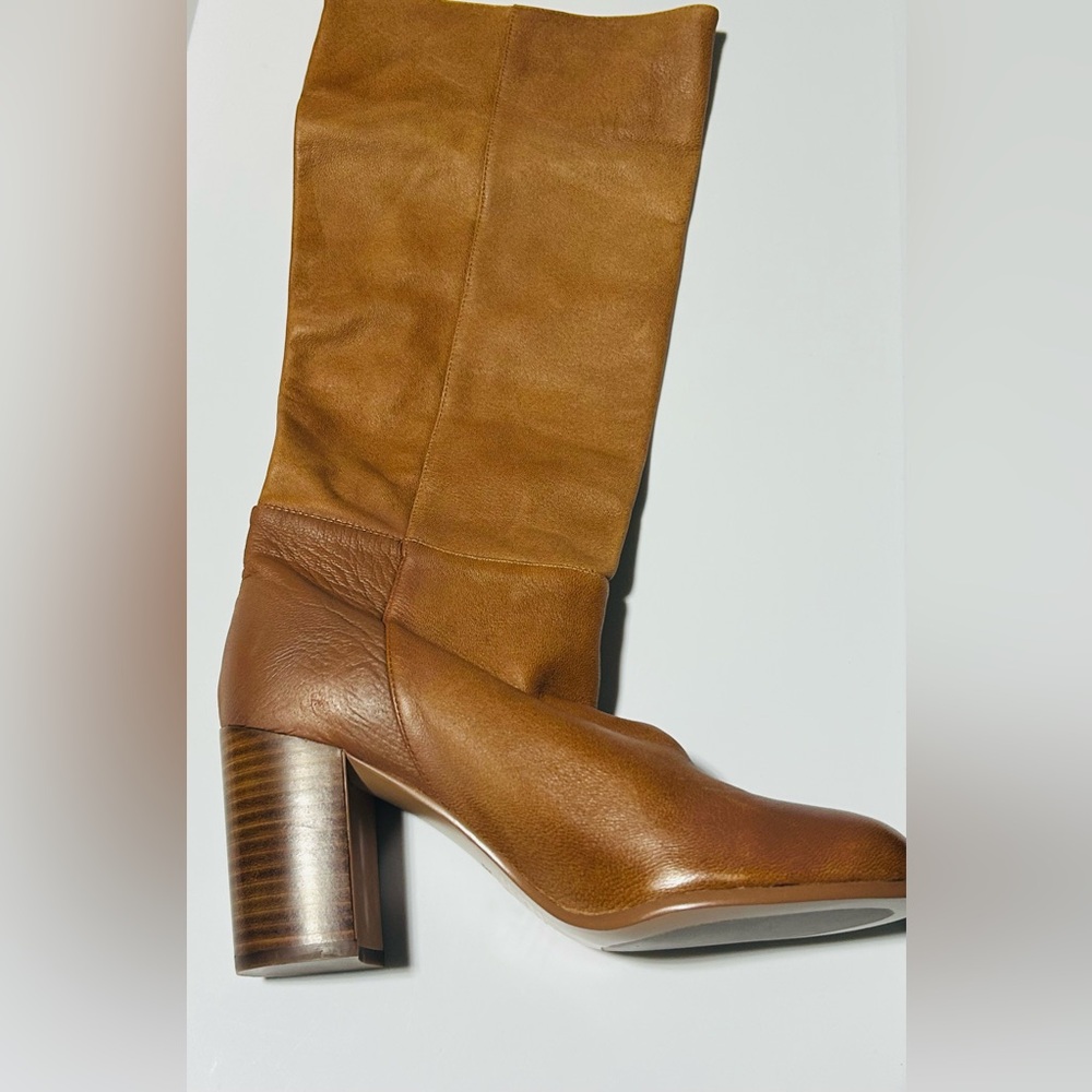 Wynona Leather Boots Tall Silent d | Sz 39/US 8/8.5 | Carmel Tan Brown - Picture 15 of 16
